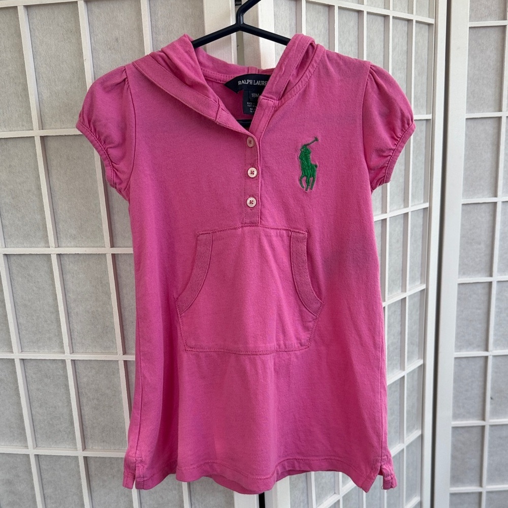 Ralph Lauren Pink Hooded Dress Size 18M